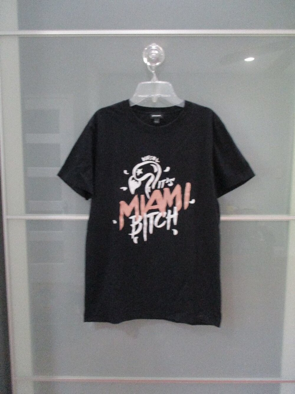 Diesel "It's Miami Bit@h" Short Sleeve Crew Neck Black T-Shirt